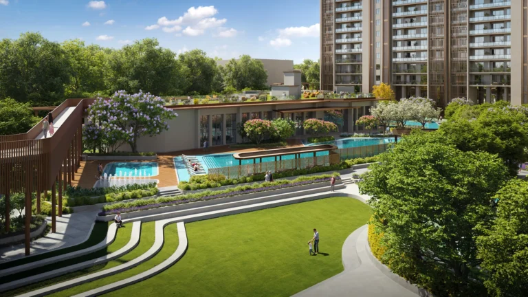 Birla Arika – Pool with stepped lawn (artist's impression)
