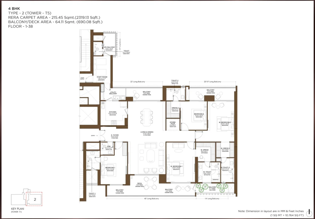 Birla Arika – 4 BHK – Type 2 (Tower T5) floor plan