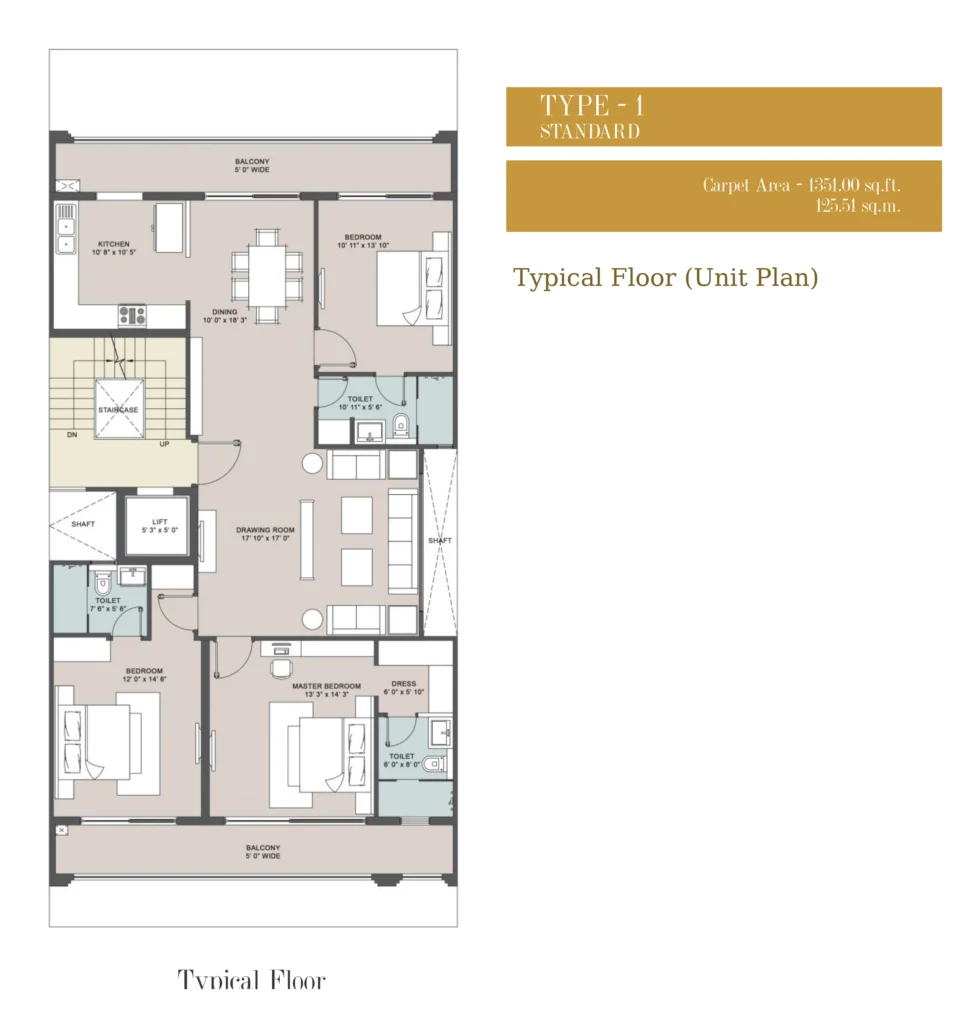 Central Park The Orchard – Type 1 – Standard floor plan
