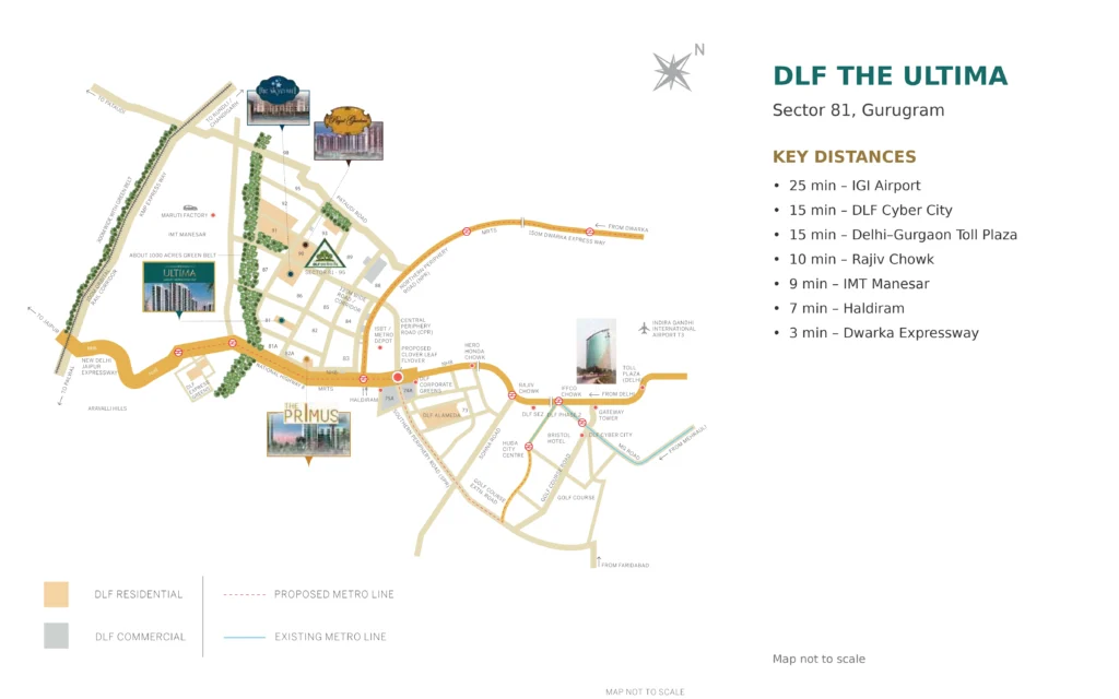 DLF The Ultima Location Map