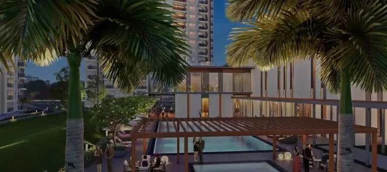 Emaar Amaris – Pool with trellis pavilion (artistic impression, from walkthrough)