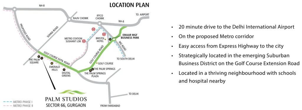 Emaar Palm Studios Location Map