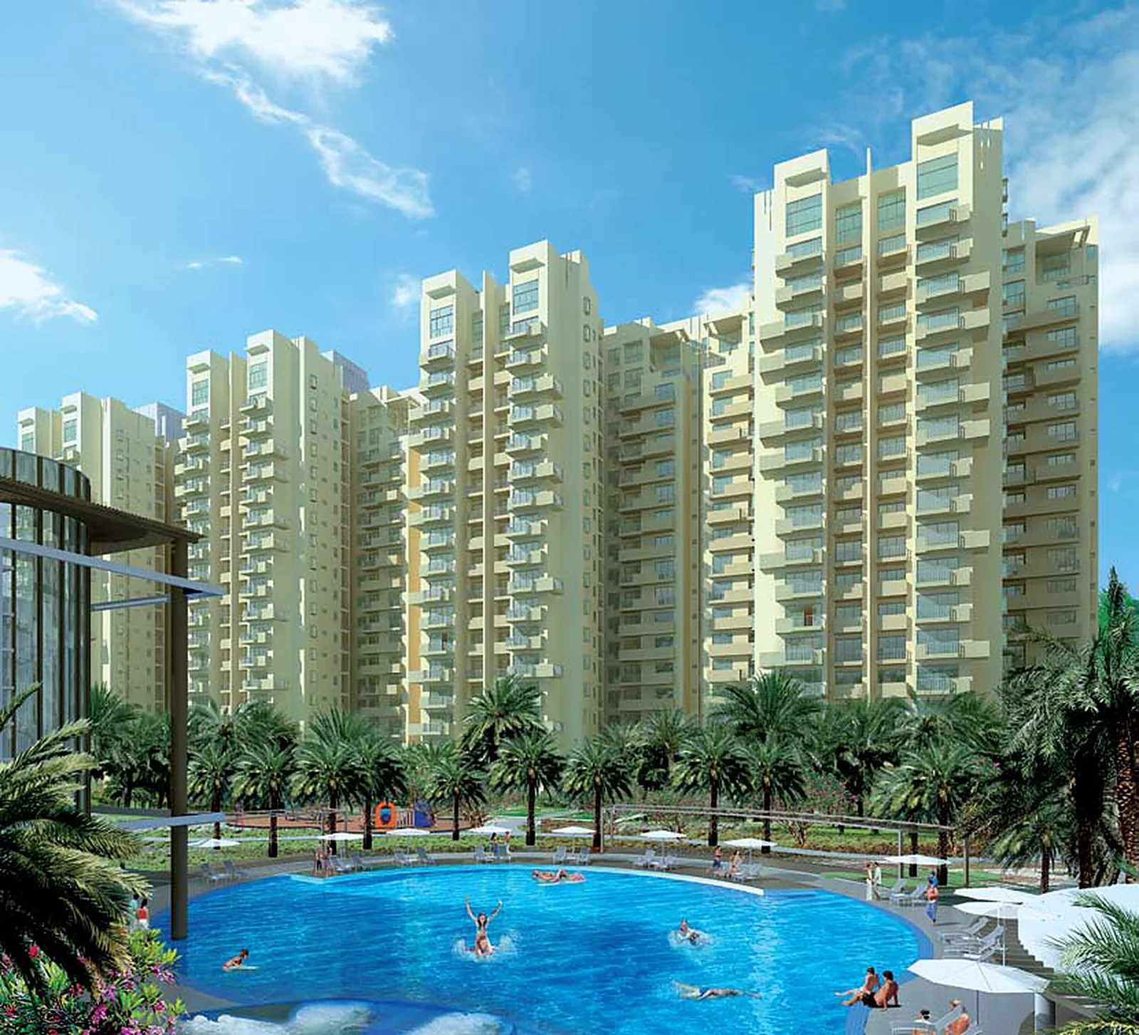 Premier Terraces – Premier Terraces towers with the swimming pool (artistic impression)
