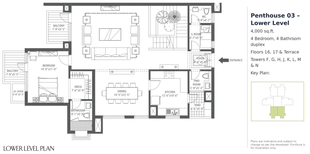Premier Terraces Penthouse 03 – Lower Level – 4,000 sq.ft.