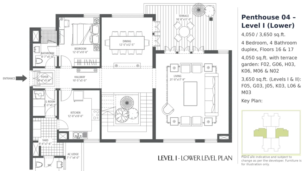 Premier Terraces Penthouse 04 – Level I (Lower) – 4,050 / 3,650 sq.ft.