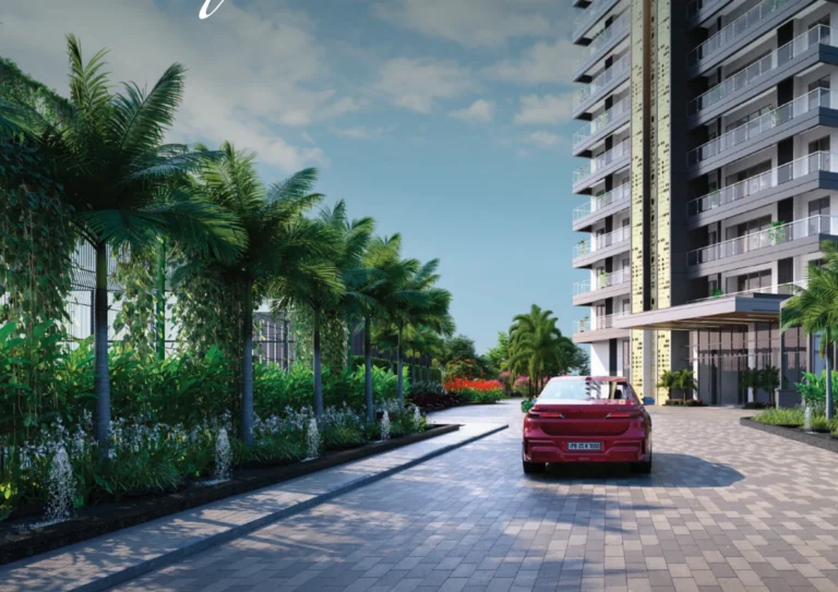 Godrej Alira – Driveway along tranquil waters (artist's impression)