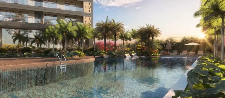 Godrej Alira – Pool and palms (artist's impression)