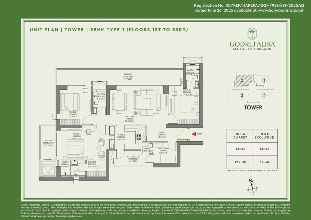 Godrej Alira - 3 BHK