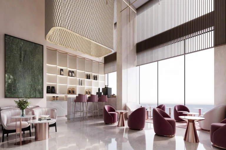 M3M Opus - Artist's impression - Double height lobby lounge