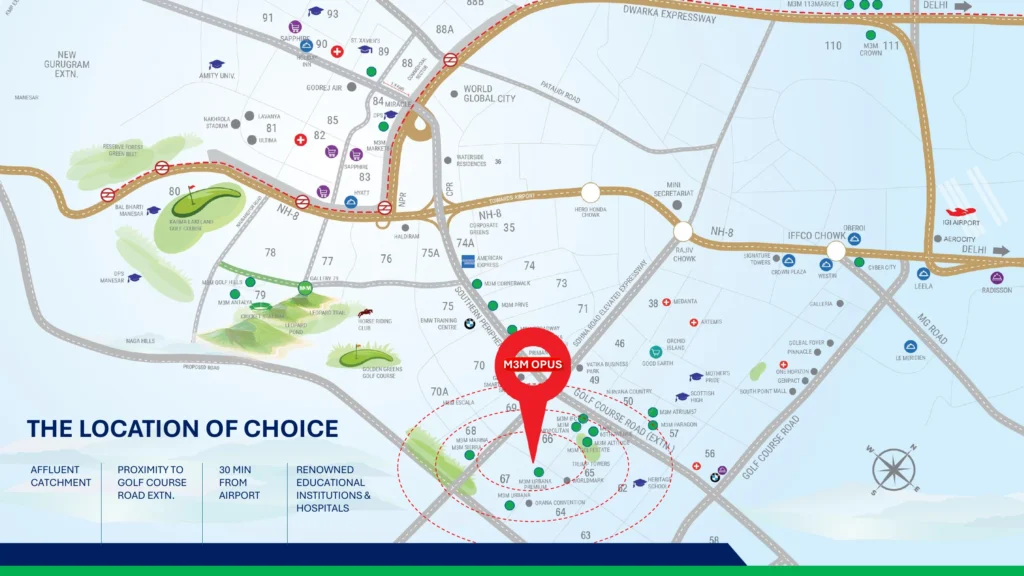 M3M Opus Location Map