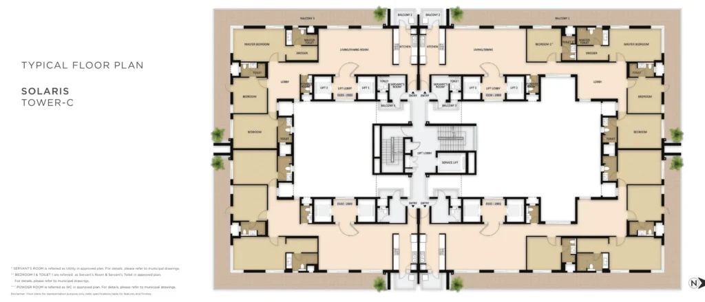 Mahindra Luminare Typical Floor Plan – Solaris (Tower C) floor plan