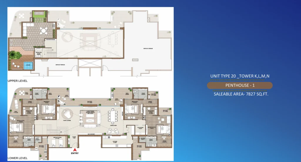 Smartworld One DXP – Penthouse 1 (Towers K, L, M, N) Floor Plan