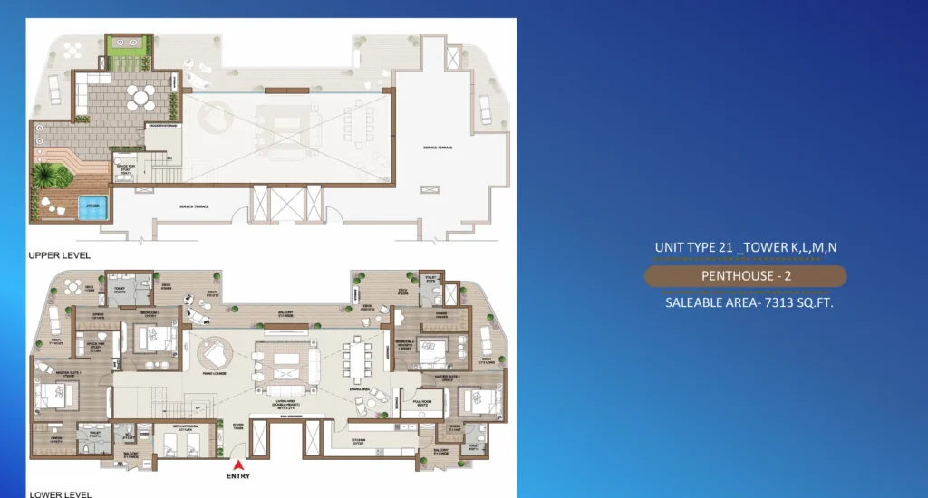 Smartworld One DXP – Penthouse 2 (Towers K, L, M, N) Floor Plan