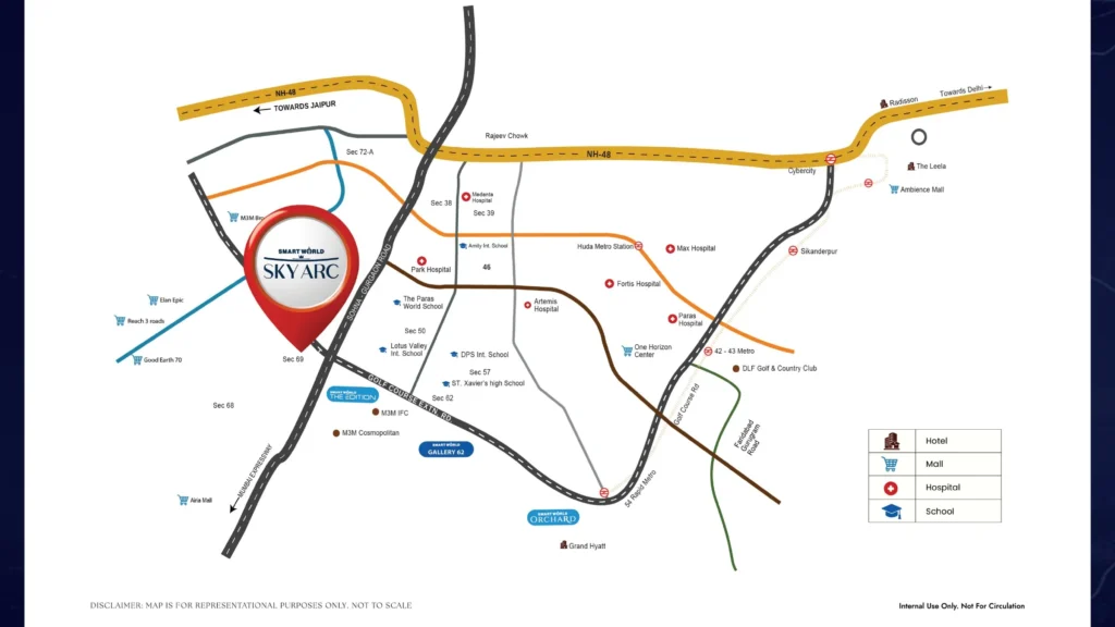 Smartworld Sky Arc Location Map